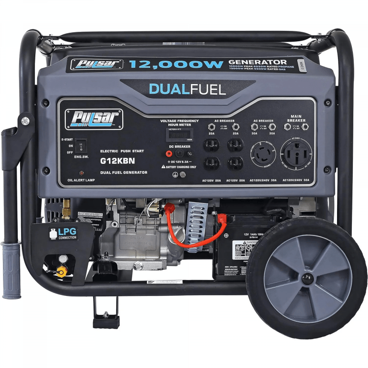 Pulsar 12,000-Watt Portable Dual Fuel Generator