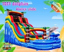 18FT Dolphin Tropical Water Slide