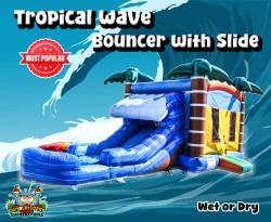 Tropical Wave Bouncer with Slide Wet or Dry