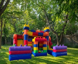 Block20Castle20Dual20Slide20WetDry20 20On20backyard 1754802 1 Block Castle Dual Slide Wet/Dry/Obstacle Combo