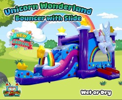 Unicorn Wonderland Bouncer with Slide Wet or Dry